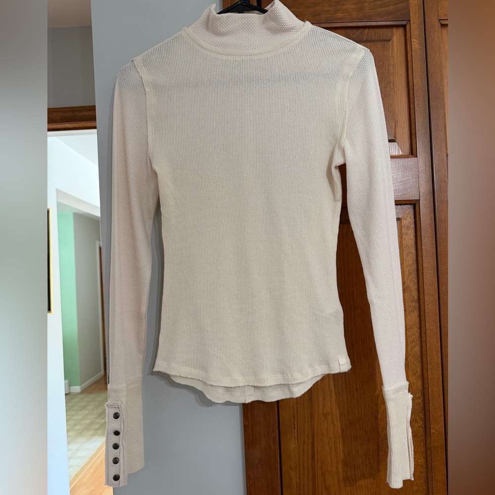 NWOT Free People We The Free Ivory Freya Mock Neck Top XS